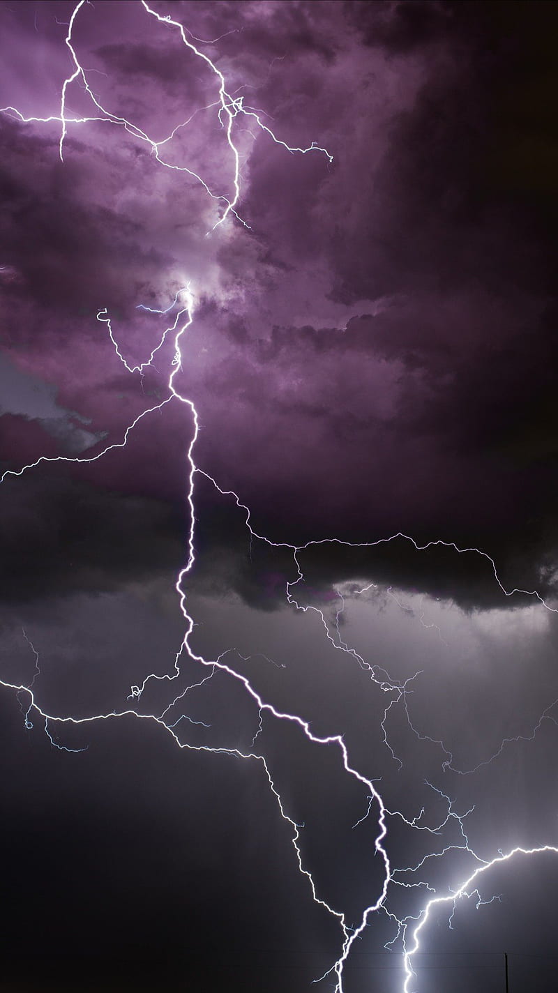 lightning, storm, nature, vertical, HD phone wallpaper