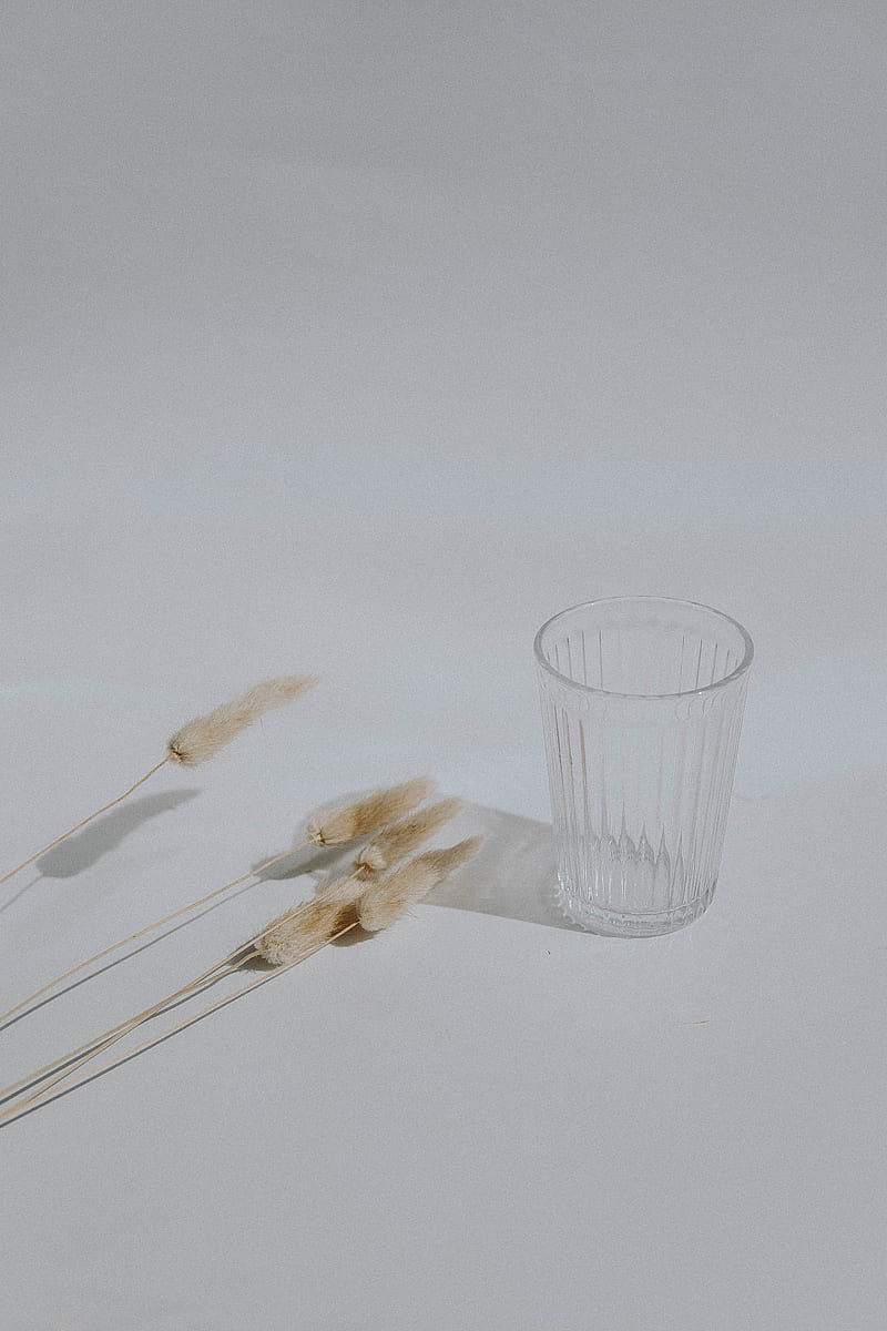 clear drinking glass beside white plastic spoon, HD phone wallpaper