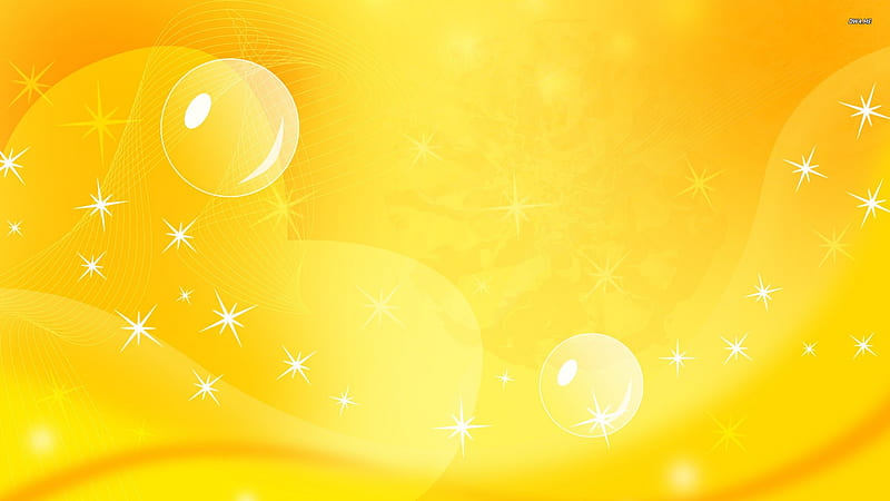 Yellow Abstract, stars, bright, bubbles, yellow, abstract, sway, HD wallpaper