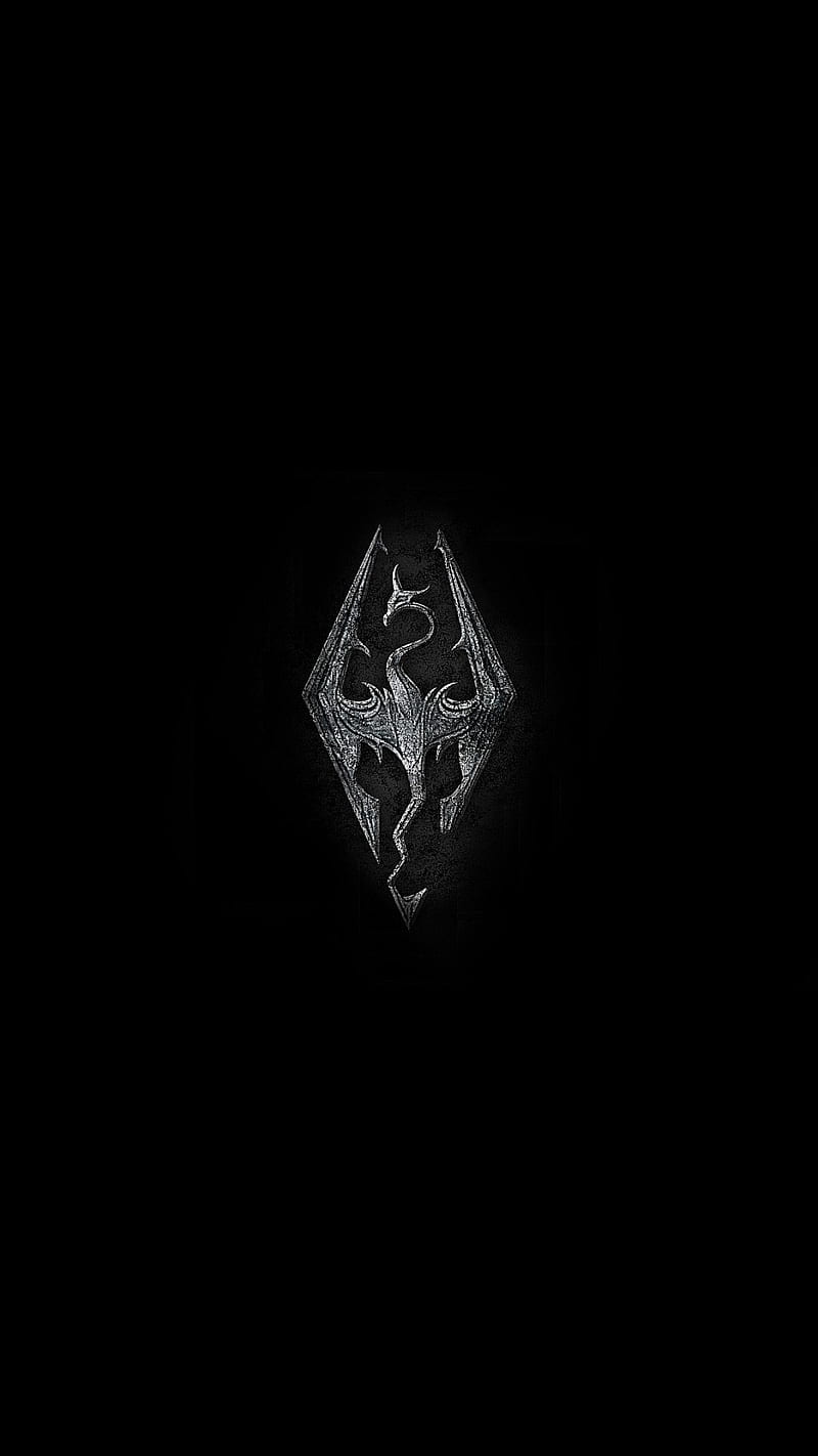 Skyrim Logo, black, games, iphone, style, symbol, theme, vikings, vikings, HD phone wallpaper