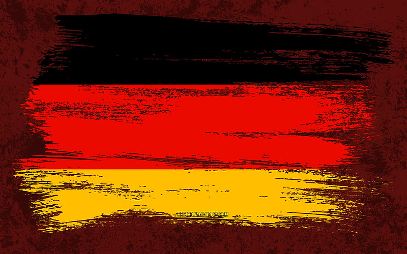 Flag of Germany, grunge flags, European countries, national symbols, brush stroke, German flag, grunge art, Germany flag, Europe, Germany, HD wallpaper