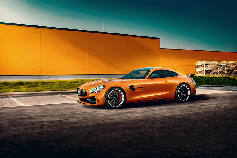 Orange Mercedes Benz Amg GT, mercedes-amg-gt, mercedes, carros, 2020-cars, behance, HD wallpaper