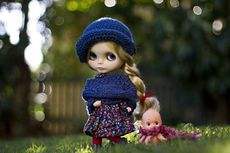 Warm spring, satisfied with doll, alone, learning is best, spring away, HD wallpaper