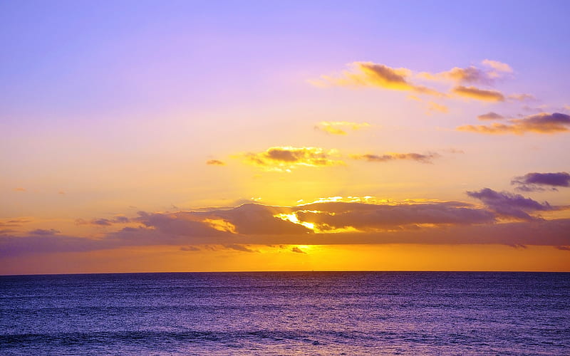 Sunset, Ocean, Earth, Cloud, Hawaii, HD wallpaper