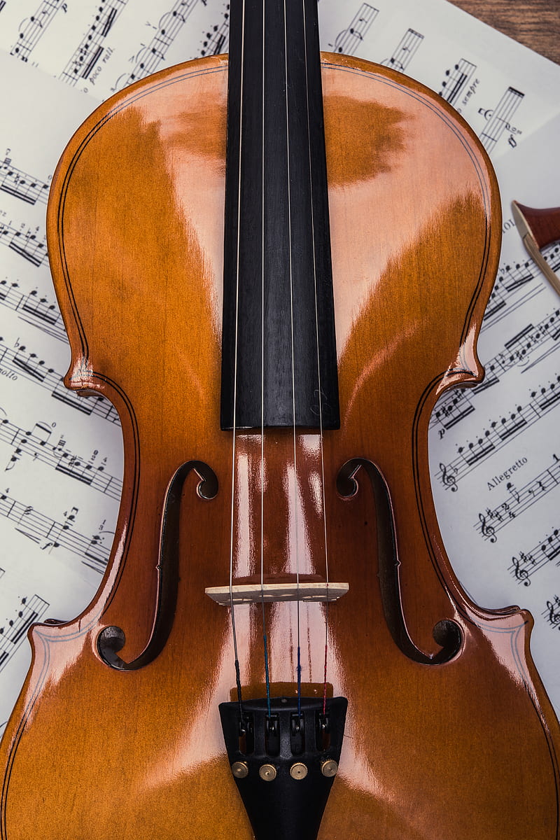 violin, sheet music, musical instrument, music, HD phone wallpaper