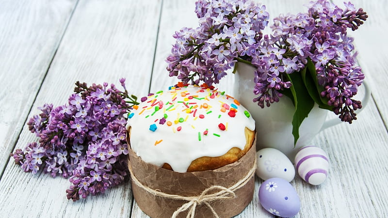 Happy Easter, cake, eggs, Easter, food, HD wallpaper
