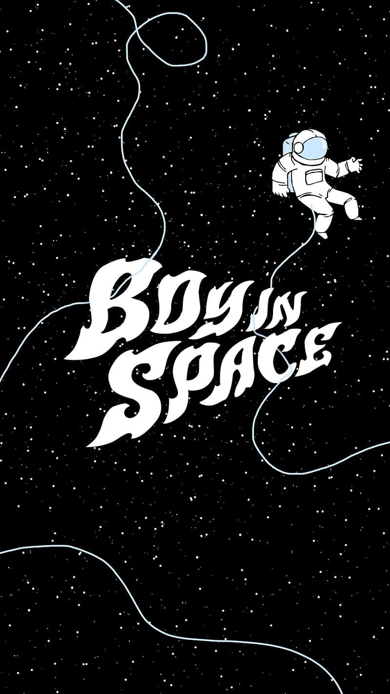 Boy In Space Astro, astronaut, black, boyinspace, music, stars, white, HD phone wallpaper