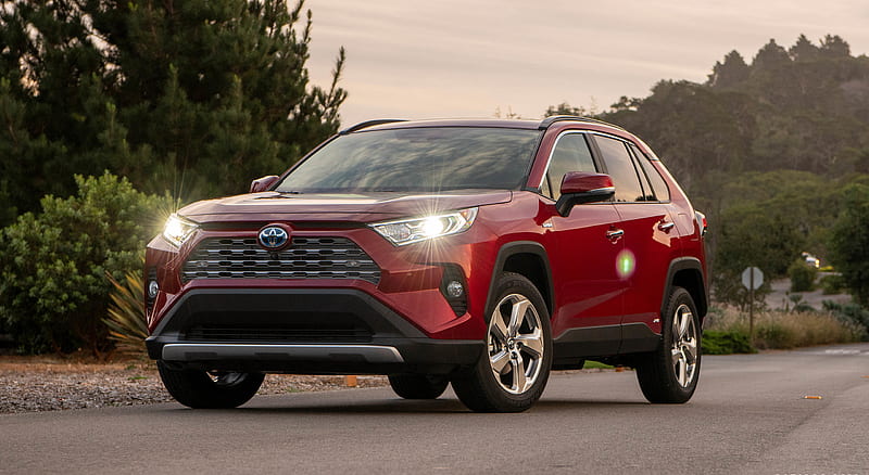2019 Toyota RAV4 Hybrid Limited (Color: Ruby Flare Pearl) - Front Three-Quarter , car, HD wallpaper