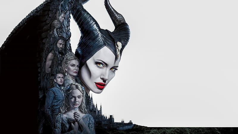 Maleficent: Mistress of Evil (2019), poster, Angelina Jolie, fantasy, mistress of evil, black, disney, maleficent, horns, movie, HD wallpaper