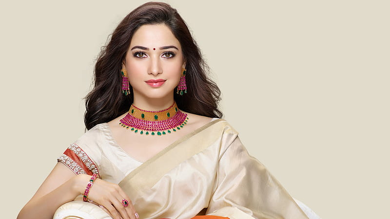 Gorgeous Tamanna Bhatia Is Wearing Saree In Half White Background Girls, HD  wallpaper | Peakpx