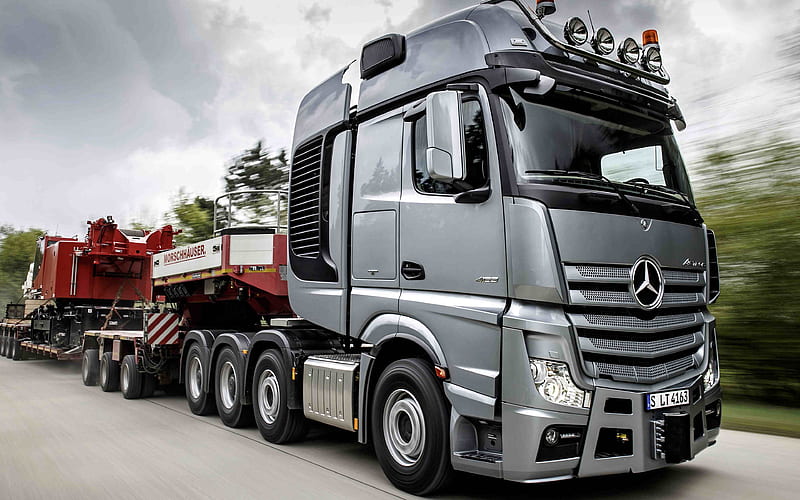 Mercedes-Benz Actros 4163 SLT, 8x4, truck tractor, transportation of oversized cargo, new trucks, Mercedes-Benz, HD wallpaper