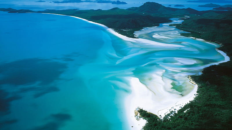 Whitehaven Beach, Australia, Coast, Sea, Scenery, Beaches, Oceans, Australia, Nature, HD wallpaper