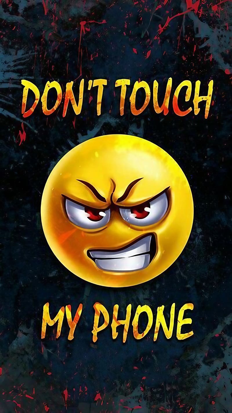 Don't Touch My Phone Ka, Angry Emoji, HD phone wallpaper