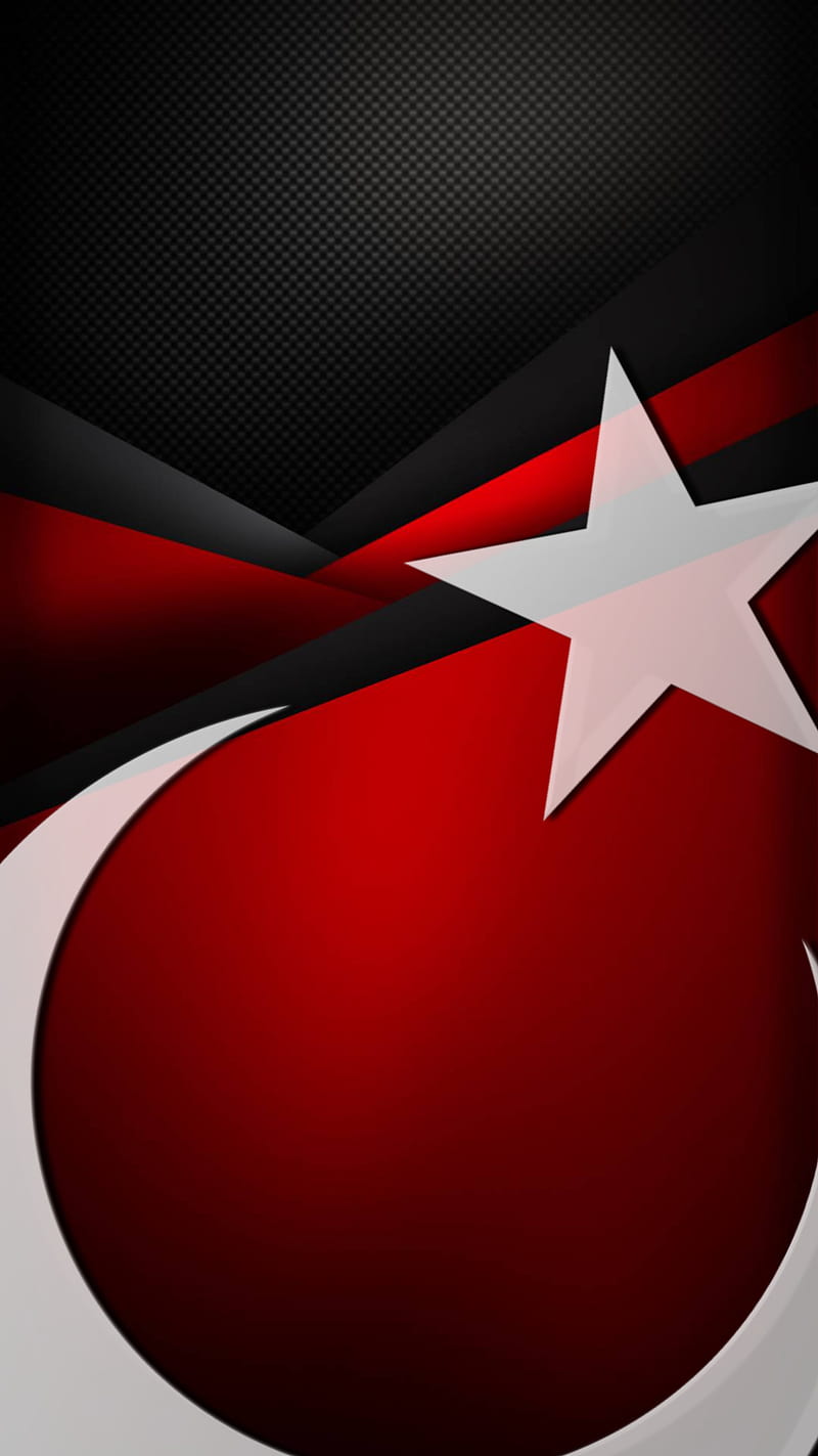 Turkey , black, flag, red, space, turk, yildiz, HD phone wallpaper
