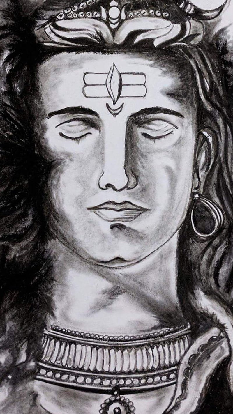 Shiva Sketch , bholenath, adiyogi, mahayogi, hindu, bhakti, devotional, god, HD phone wallpaper