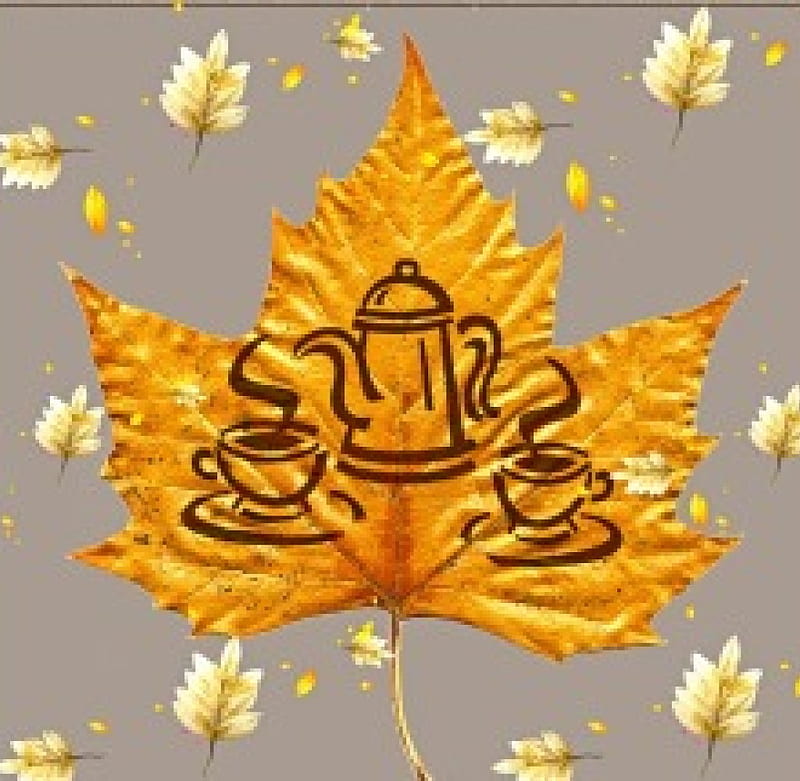 *Starting a new day and season*, good morning, autumn, fall season coffee, coffee, large, frame, happy day, leaf, HD wallpaper
