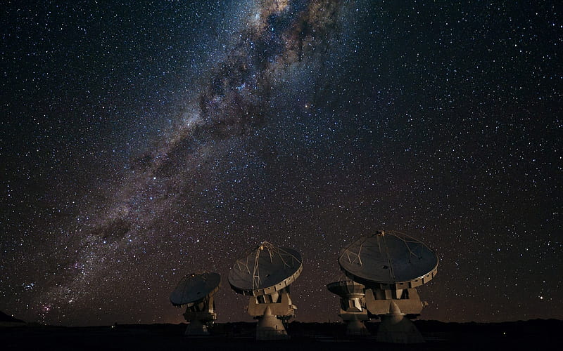 Antenas rastreadoras, galxies, space, astronomy, antennas, HD wallpaper