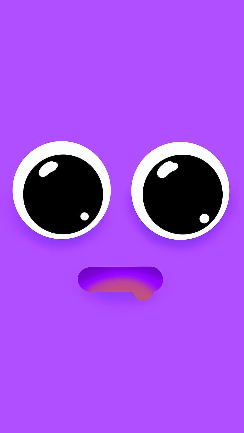 purple face, color, colorful, cute, emoji, emotion, eyes, glad, happy lokscreen, look, simple, smile, HD phone wallpaper