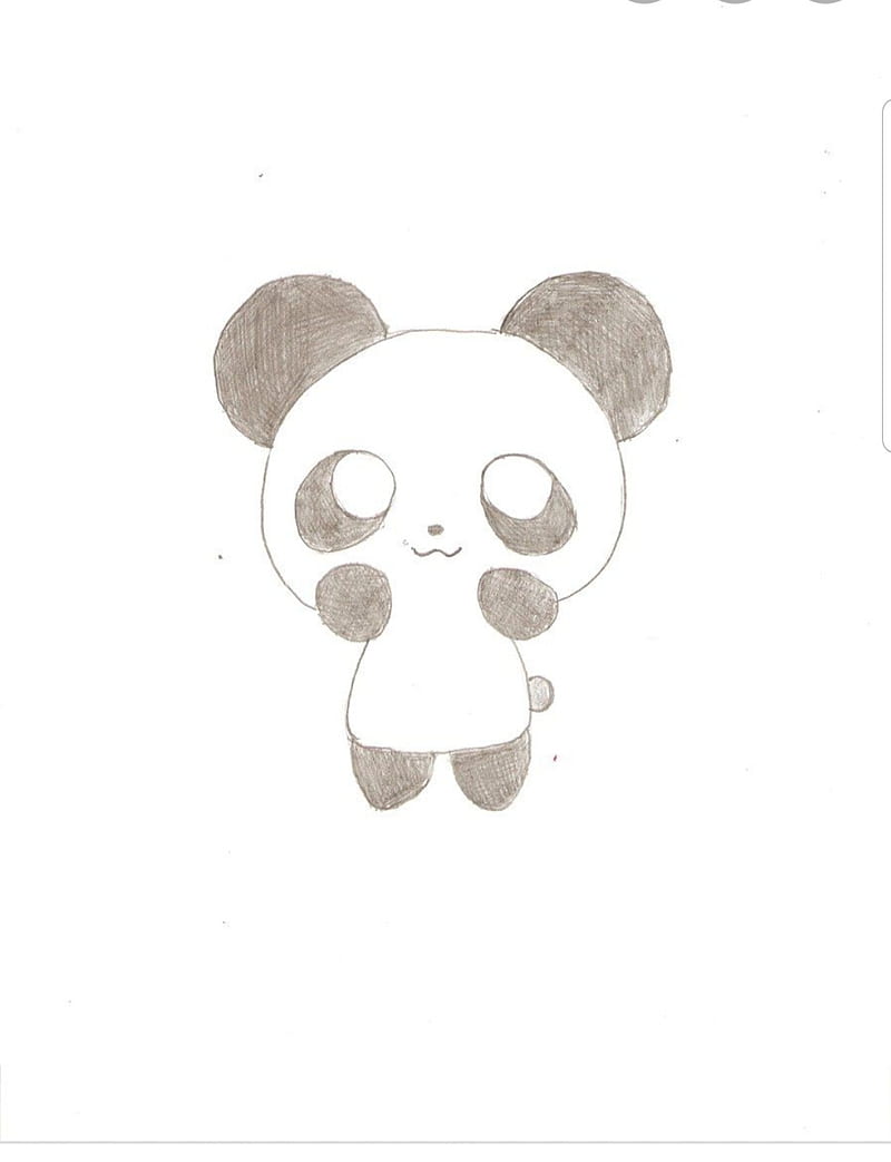 HOW TO DRAW CUTE PANDA WITH 💜| EASY PANDA DRAWING | PENCIL SKETCH  STEP-BY-STEP - YouTube