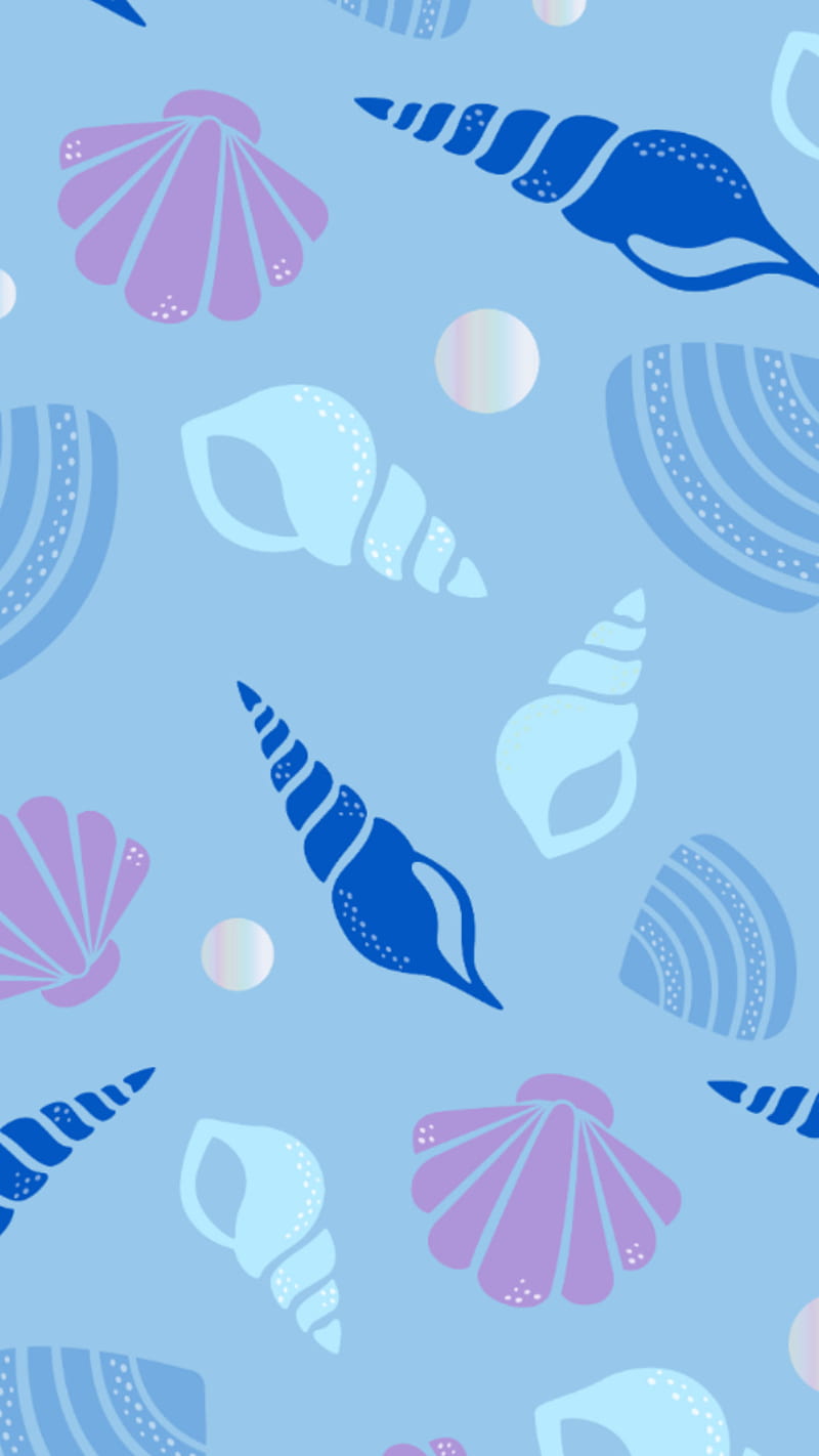 Mermaid, mermaids, pattern, patterns, sea shell, sea shell pattern, sea shells, seashell, seashell pattern, seashells, HD phone wallpaper
