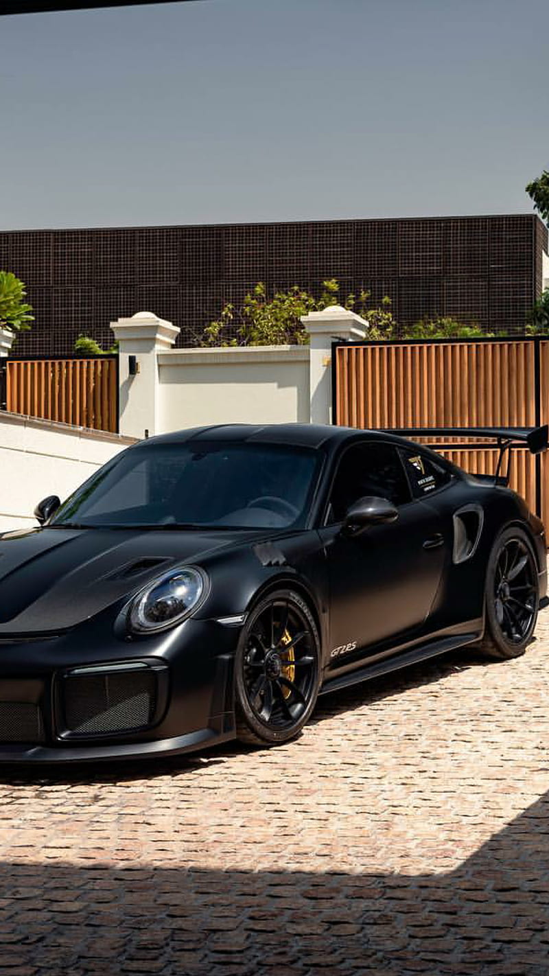 Matte Black Porsche , gt, car, supercar, sports, america, new, carbon, HD phone wallpaper