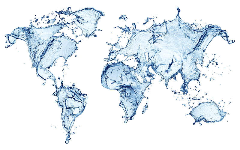 water world map creative world map, water concepts, save water, HD wallpaper