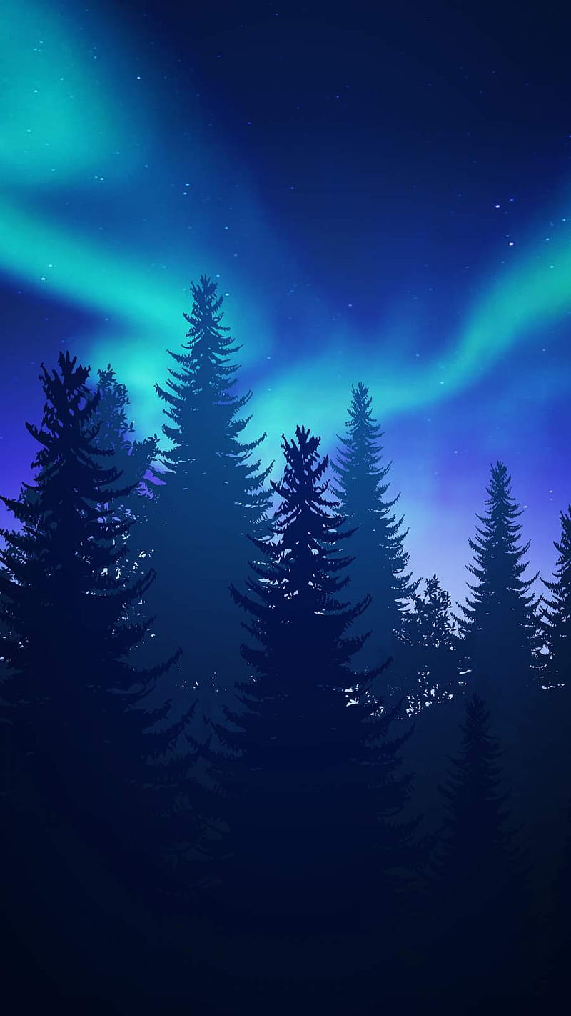 blue northern lights wallpaper