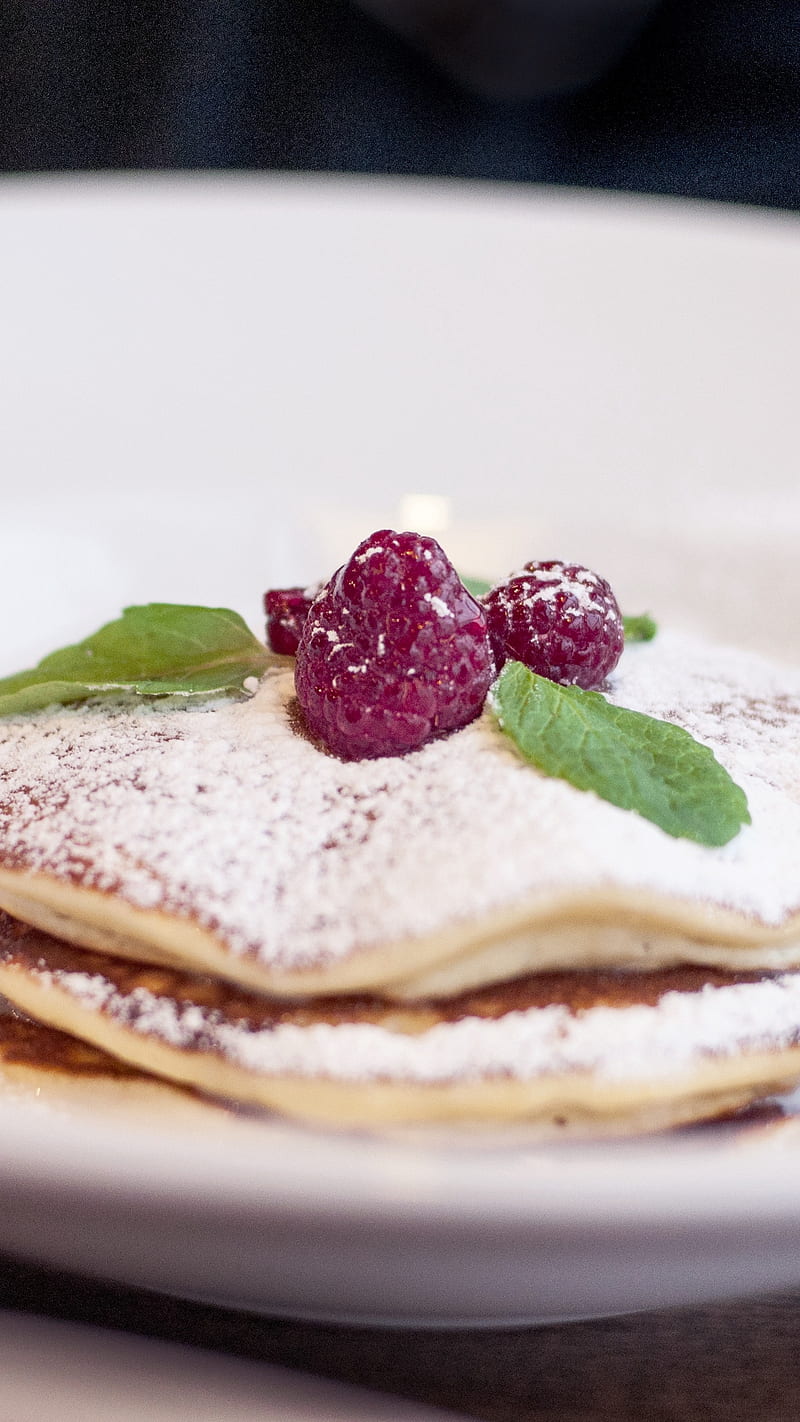Pancake , sprinkling, raspberry, pancakes, food, HD phone wallpaper