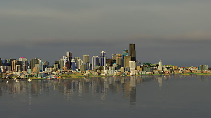 Video Game, Minecraft, Seattle, City, Skyscraper, HD wallpaper