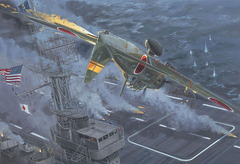 Kamikaze!, Kamikaze, Zero, Aircraft Carrier, Warbird, HD wallpaper | Peakpx