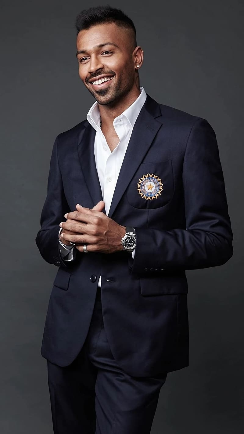 Hardik Pandya Ke, Navy Blue Blazer, indian cricketer, HD phone wallpaper
