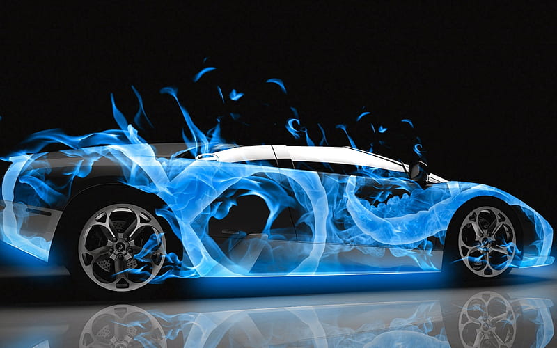 Lamborghini, auto, blue, car, glowing, red, HD wallpaper | Peakpx