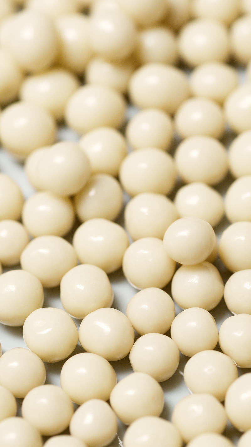 White Round Beads on White Surface, HD phone wallpaper
