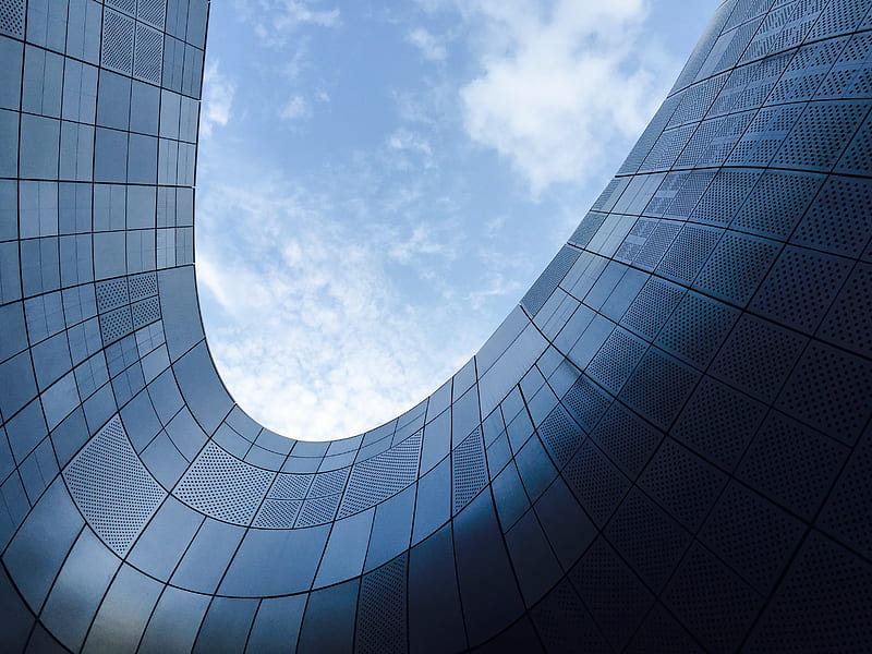 low angle of glass building, HD wallpaper