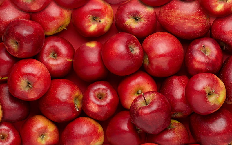 Apples, red, mar, autumn, apple, fruit, texture, toamna, pattern, HD wallpaper