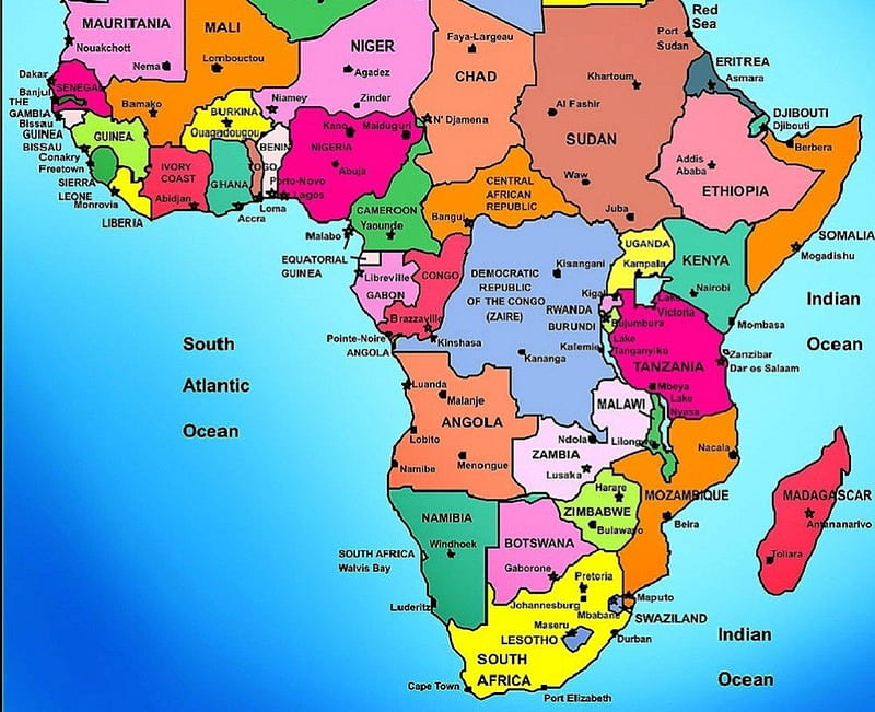 POLITICAL MAP - AFRICA, maps, countries, cities, continent, africa, HD  wallpaper | Peakpx