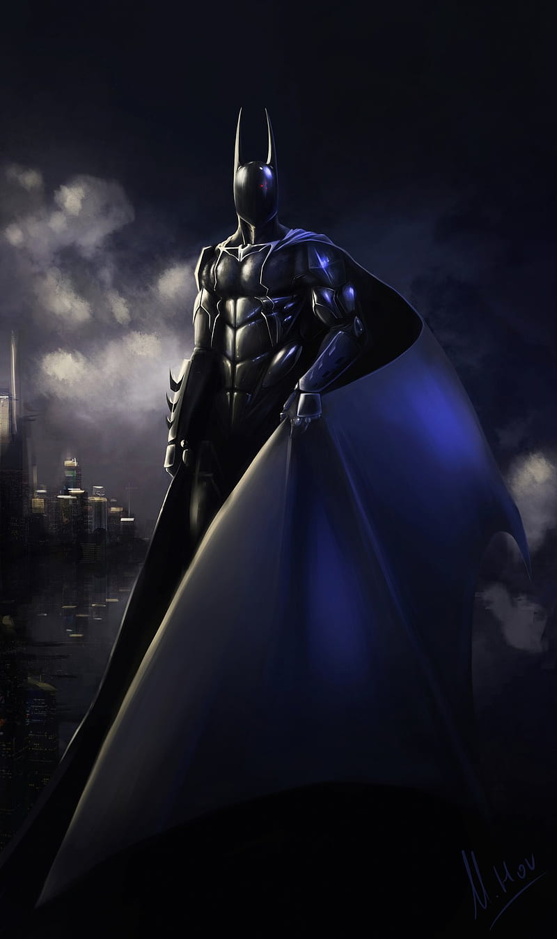 New Batman, arkham, art, dark, future, gotham, knight, suit, HD phone wallpaper