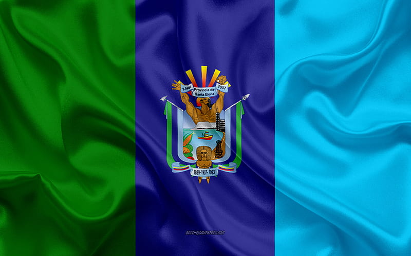 Flag of Santa Elena Province silk flag, Ecuadorian Province, Santa Elena Province, silk texture, Ecuador, Santa Elena Province flag, Provinces of Ecuador, HD wallpaper