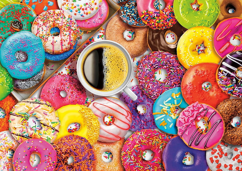 Creative Yummy Summer Wallpaper with Different Donuts Stock Photo  Image  of colorful summertime 151464332