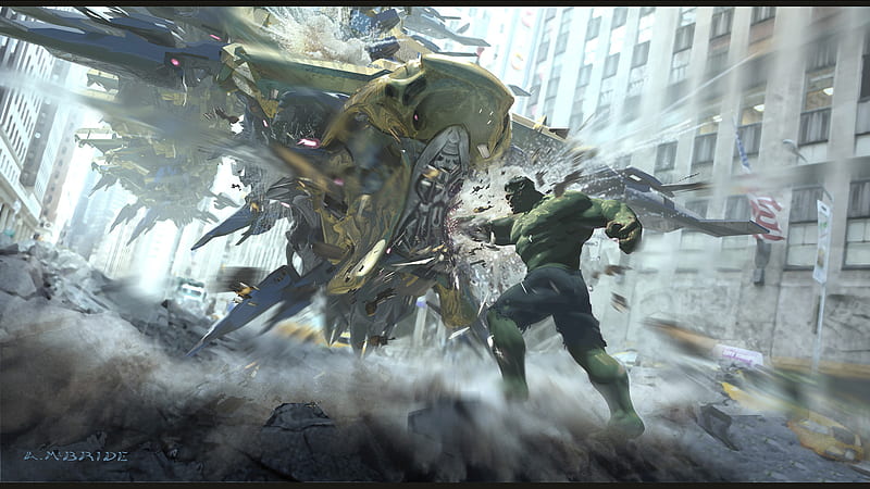 The Avengers Leviathan Vs Hulk, avengers, hulk, artwork, artist, artstation, HD wallpaper