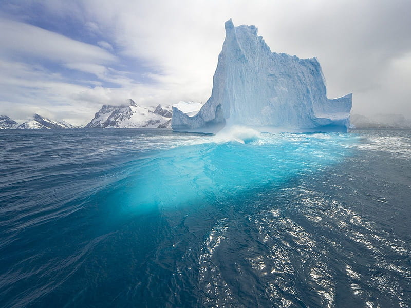 Blue Tall Iceberg-Landscape, HD wallpaper