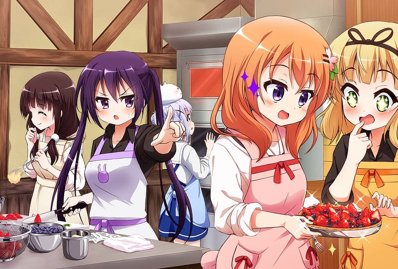 Sharo Kirima, Chino Kafuu, Chiya Ujimatsu, Rize Tedeza & Cocoa Hoto, Gochuumon  wa Usagi Desu ka?