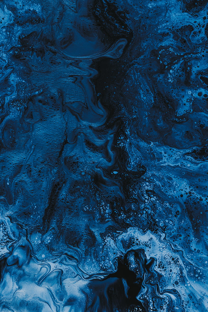 paint, liquid, stains, mixing, blue, HD phone wallpaper