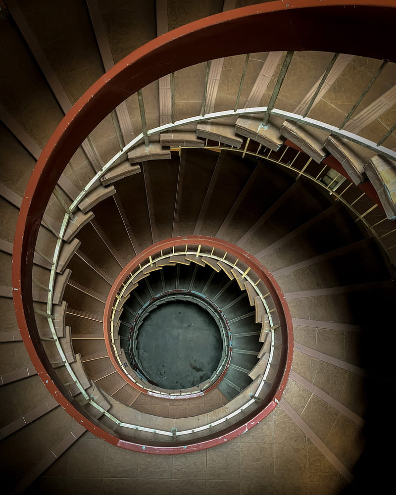 spiral, stairs, steps, railing, HD phone wallpaper