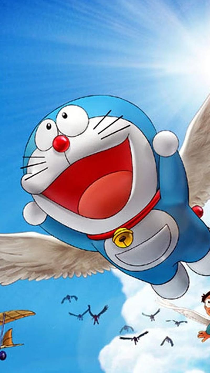 Doraemon With Wings, doraemon, wings, flying, cartoon, animated, blue, HD  phone wallpaper | Peakpx