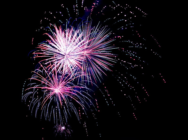 fireworks, sparks, black, holiday, HD wallpaper