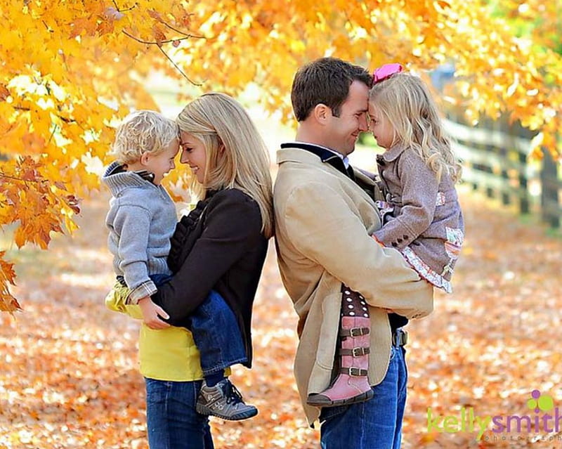 Autumn Love, plimbare, iubire, familie, parc, HD wallpaper