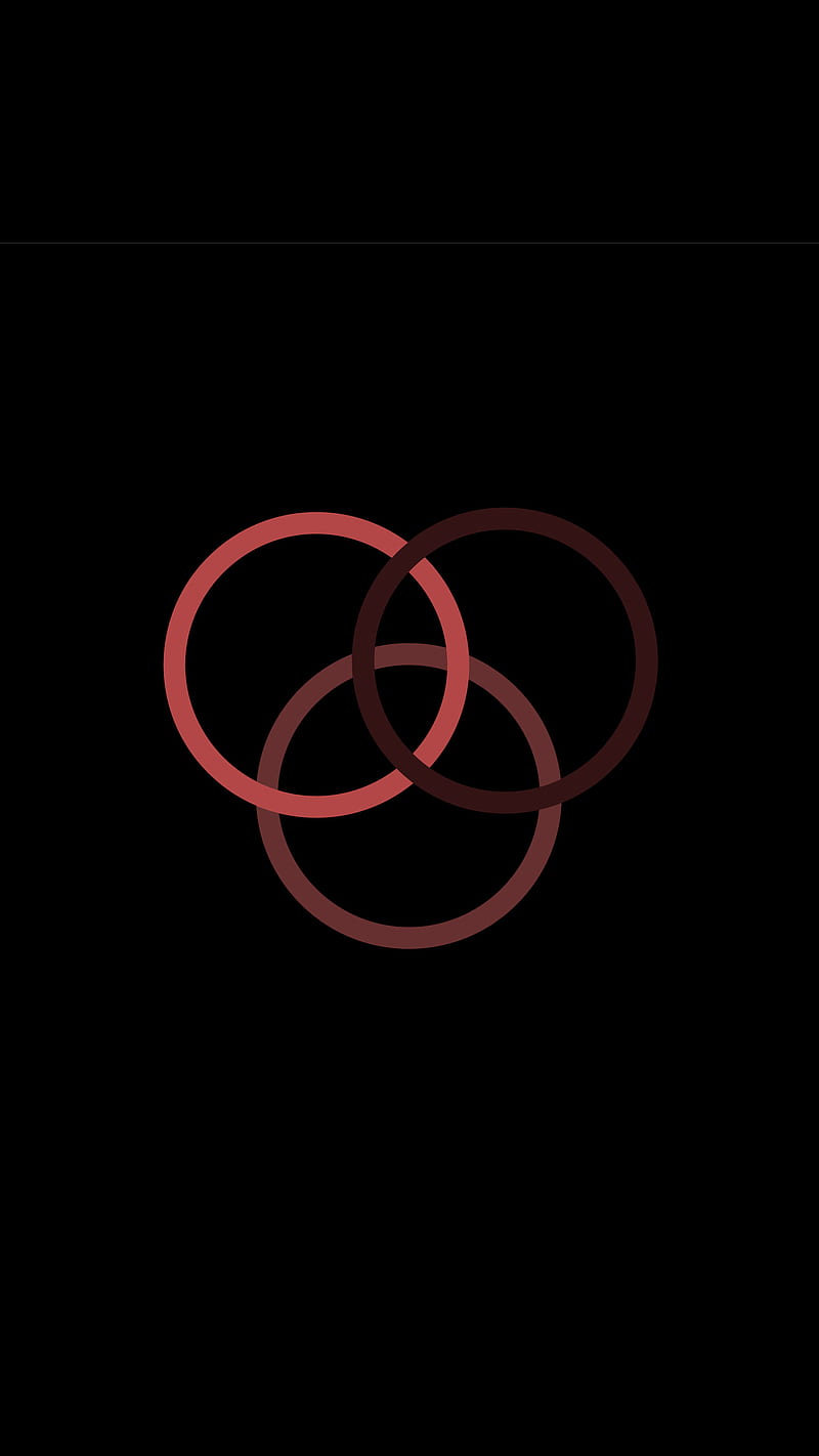 Red circles, Aurel, Circle, amoled, black, dark, HD phone wallpaper