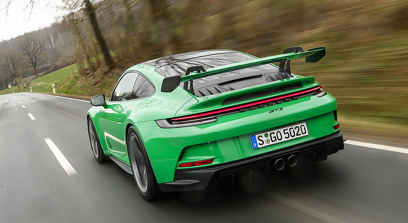 2022 Porsche 911 GT3 (Color: Python Green) - Rear , car, HD wallpaper