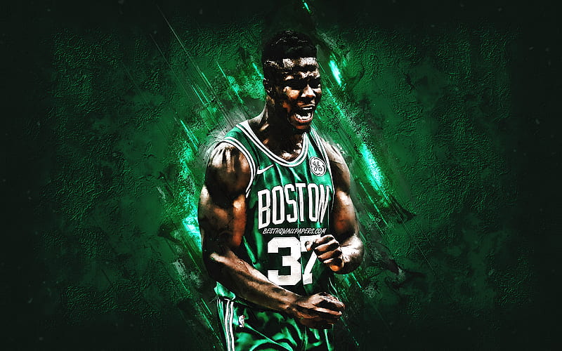 Carsen Edwards, NBA, Boston Celtics, green stone background